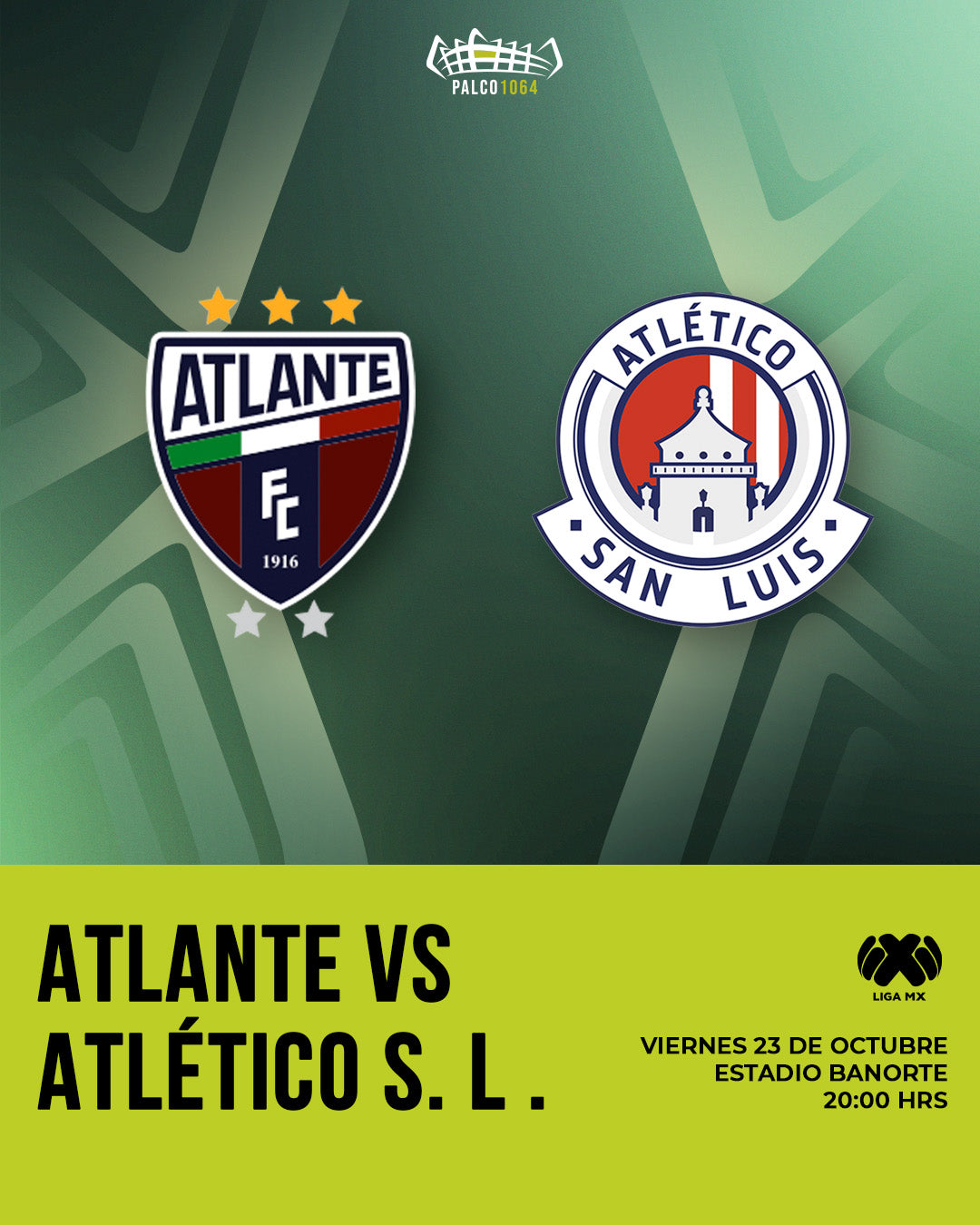 23 OCT, 2026 - Atlante VS Atlético San Luis (Liga MX)