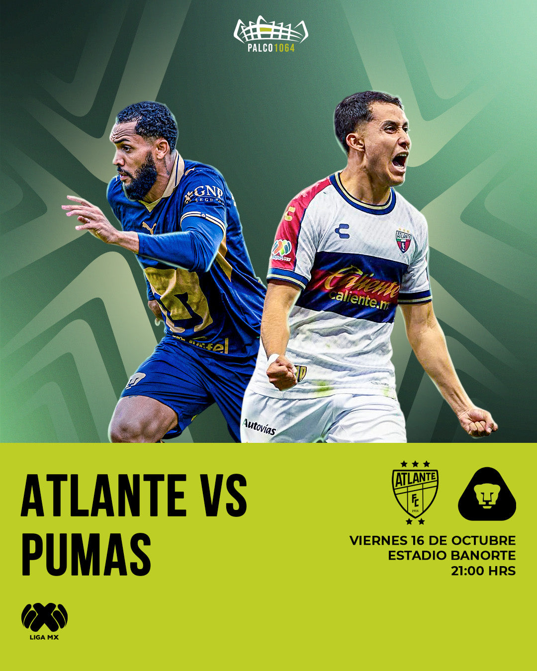 16 OCT, 2026 - Atlante VS Pumas (Liga MX)